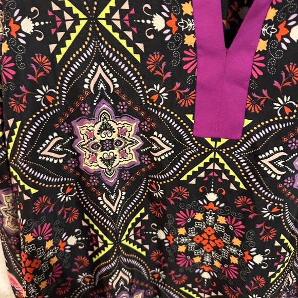 Antonio Melani Multicolored Aztec Geometric Paisley Slit Front Sheath Midi Dress - Picture 8 of 10